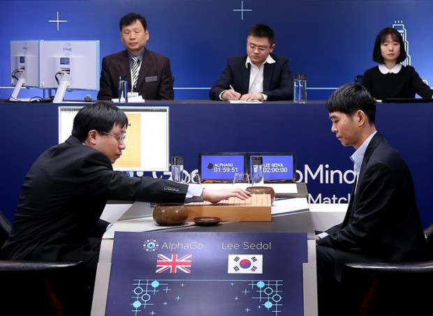 2015년 3월 서울 코엑스에서 열린 구글 딥마인드의 바둑 AI ‘알파고’와 이세돌 9단의 대국 현장. - 구글 제공